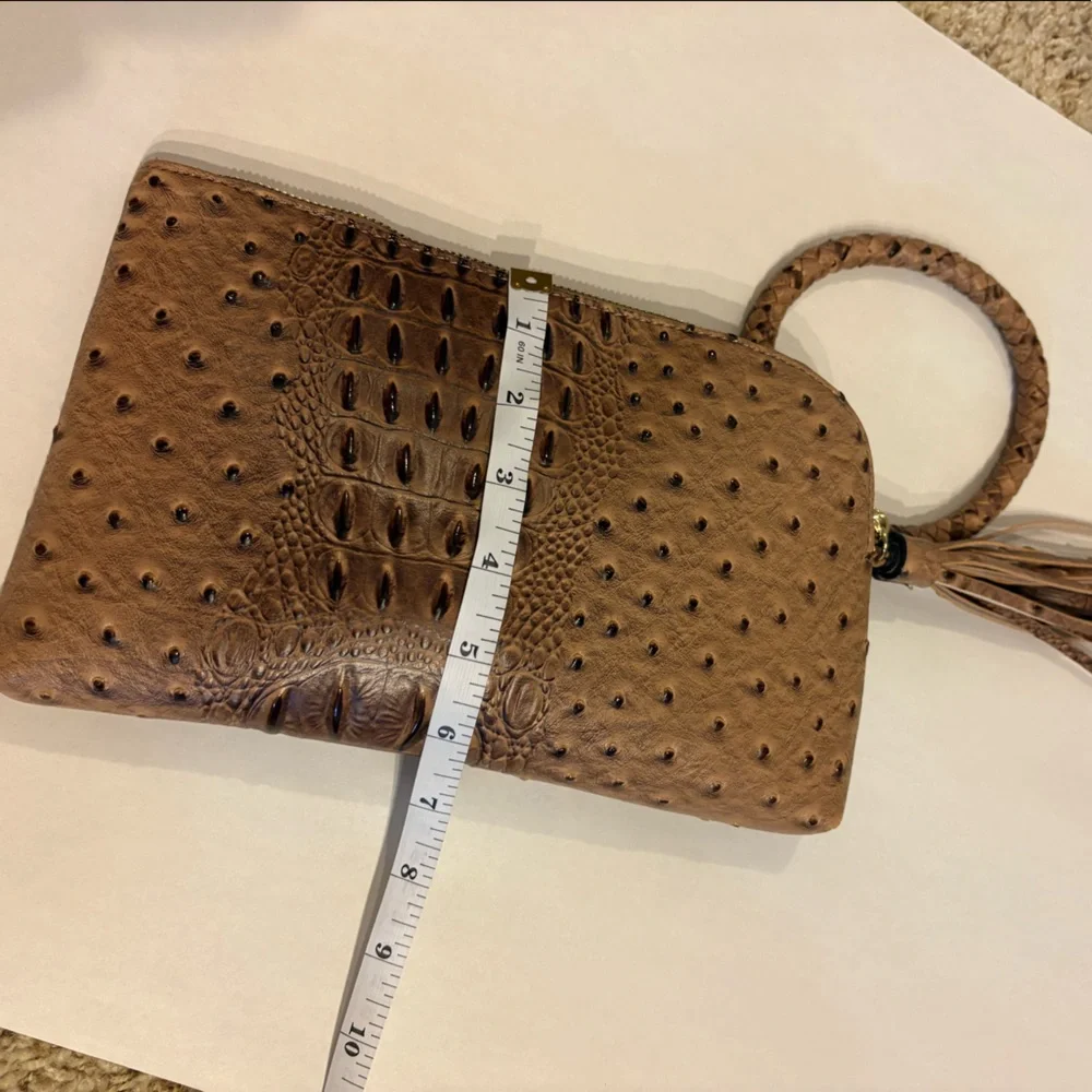 Faux Ostrich wristlet